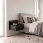 Κομοδίνο επιτοίχιο Σύμη 80 χρώμα sencron black 40×33,2×32εκ. – εικόνα 3