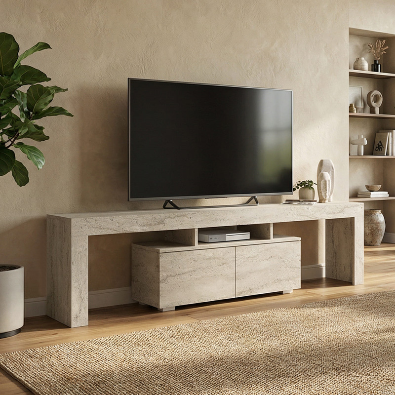 Έπιπλο τηλεόρασης Σίφνος 73 χρώμα travertine 180x31,3x50,2εκ.