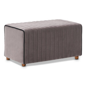 Σκαμπώ Mabel βελούδινο χρώμα γκρι 80x40x40εκ.