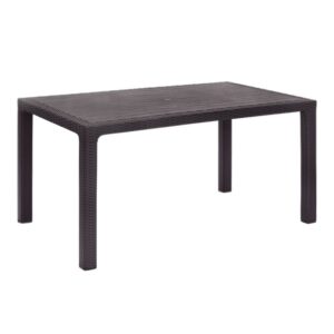 Τραπέζι πολυπροπυλενίου Kalan χρώμα καφέ 150x90x75εκ.