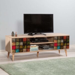 Έπιπλο τηλεόρασης Soho Megapap χρώμα sonoma 140x40x50 εκ.