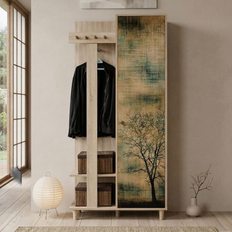 Έπιπλο εισόδου Ιθάκη 12 χρώμα sonoma 90x36x194εκ.