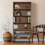 Βιβλιοθήκη Σέριφος 29 χρώμα καρυδί 80x36x182εκ. – εικόνα 2