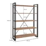 Βιβλιοθήκη Κύθνος 49 χρώμα antlantic pine – μαύρο 130x35x180εκ. – εικόνα 5