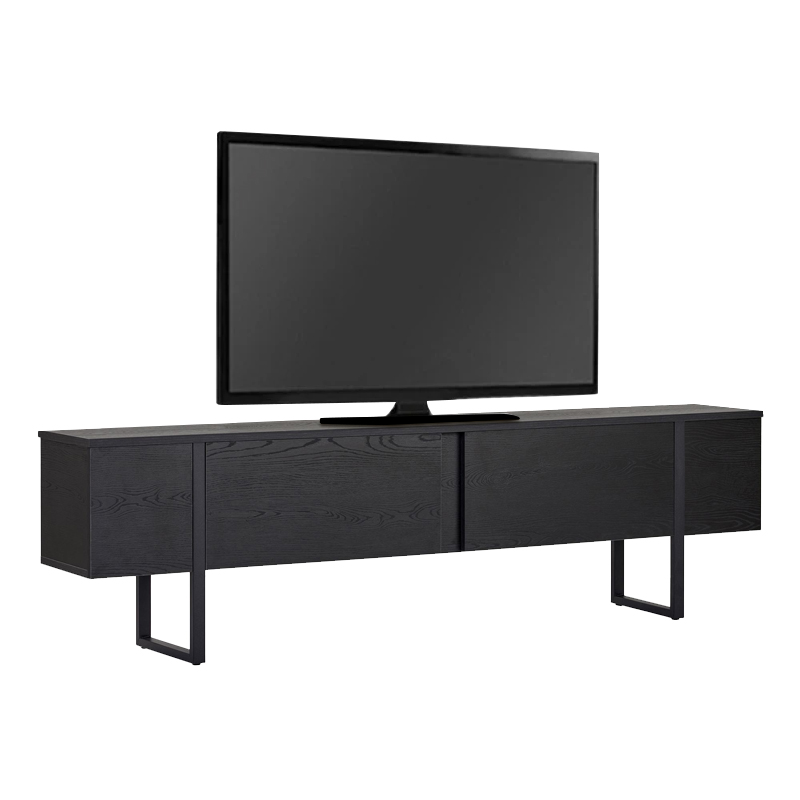 Έπιπλο τηλεόρασης Αντίπαρος 40 χρώμα black wood 180x30x50εκ.