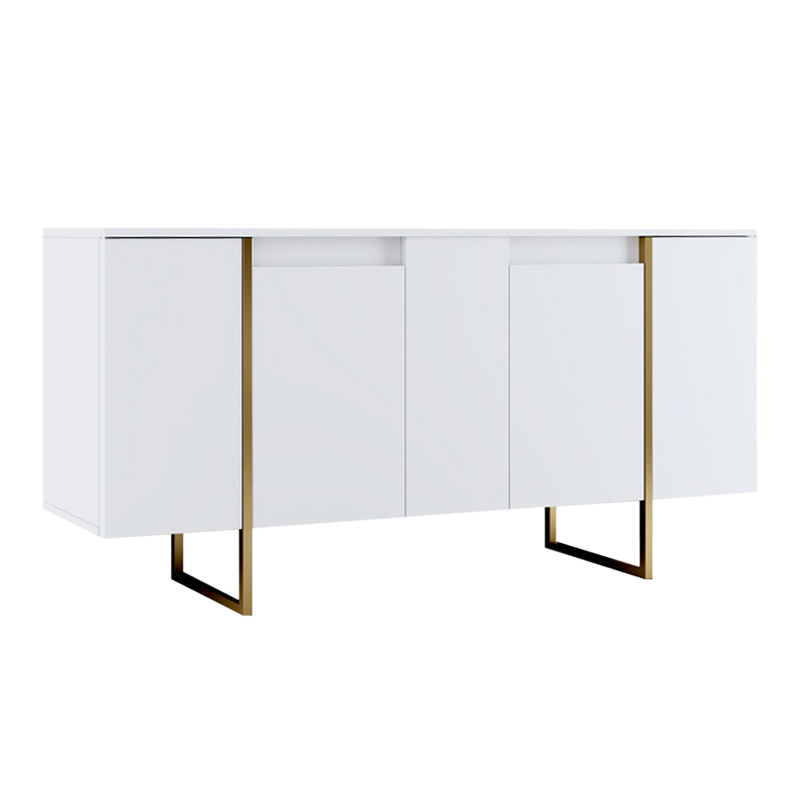 Μπουφές Αντίπαρος 40 χρώμα λευκό - χρυσό 160x35x80εκ.