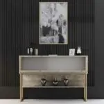 Μπουφές Αντίπαρος 40 χρώμα travertine – χρυσό 120x30x80εκ. – εικόνα 2