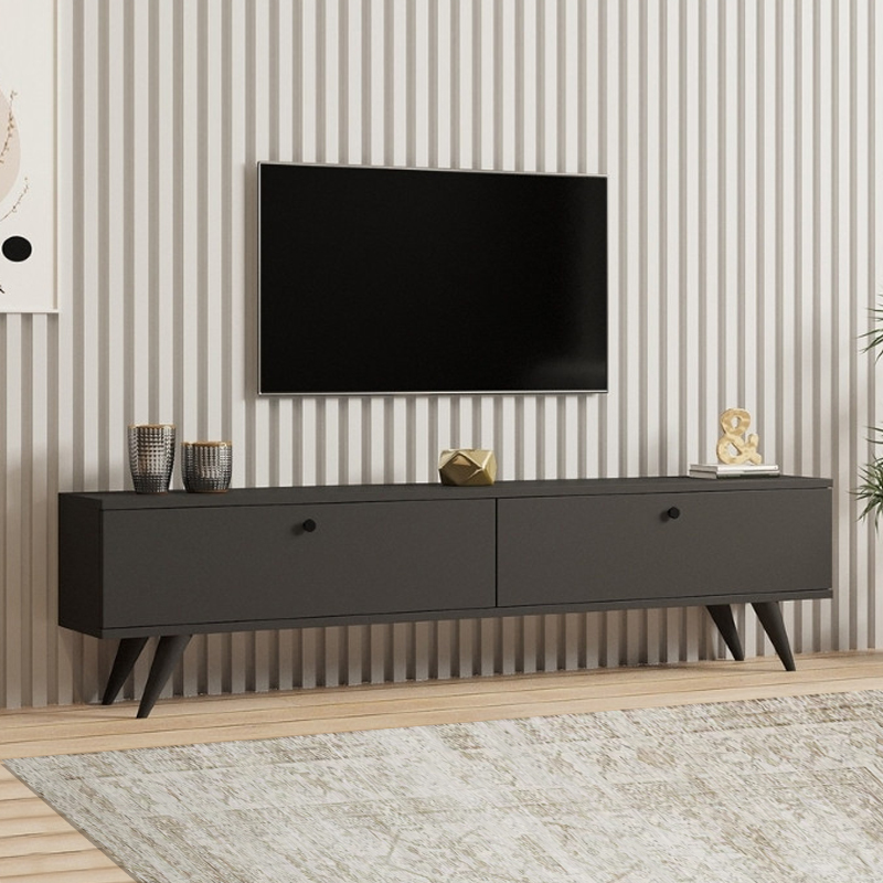 Έπιπλο τηλεόρασης Ικαρία 11 χρώμα ανθρακί 160x25x35εκ.