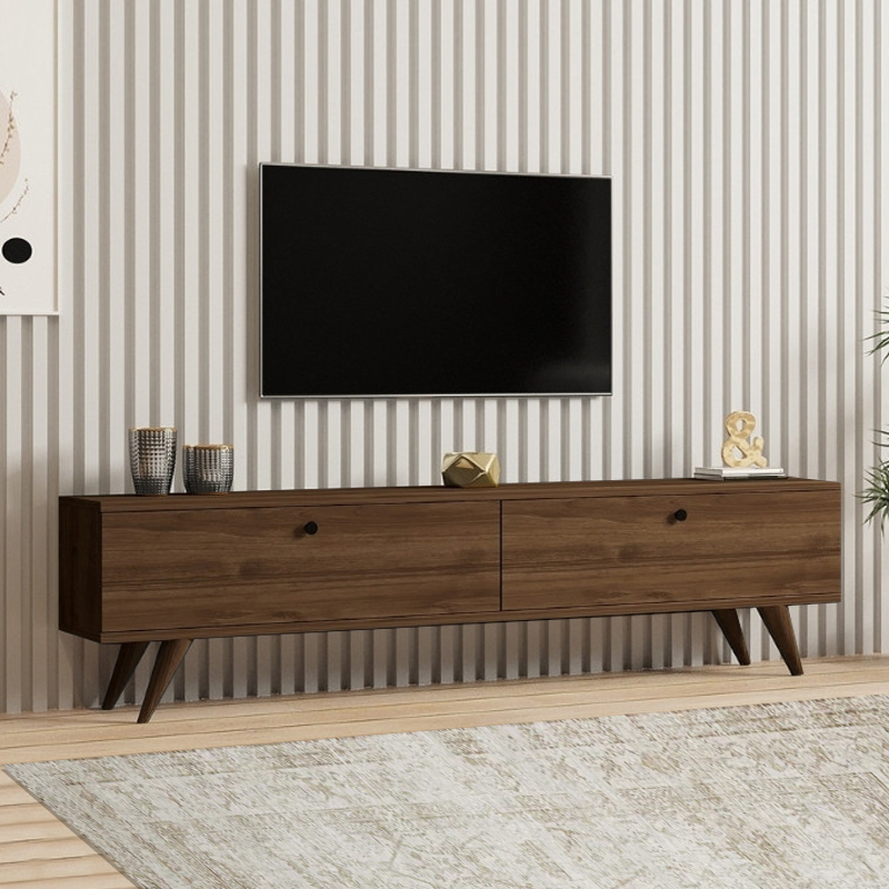 Έπιπλο τηλεόρασης Ικαρία 11 χρώμα καρυδί 160x25x35εκ.