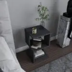 Κομοδίνο Μυκήνες 40 χρώμα ανθρακί 29,6×29,6×49,4εκ. – εικόνα 2