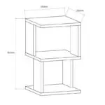 Κομοδίνο Μυκήνες 40 χρώμα ανθρακί 29,6×29,6×49,4εκ. – εικόνα 5