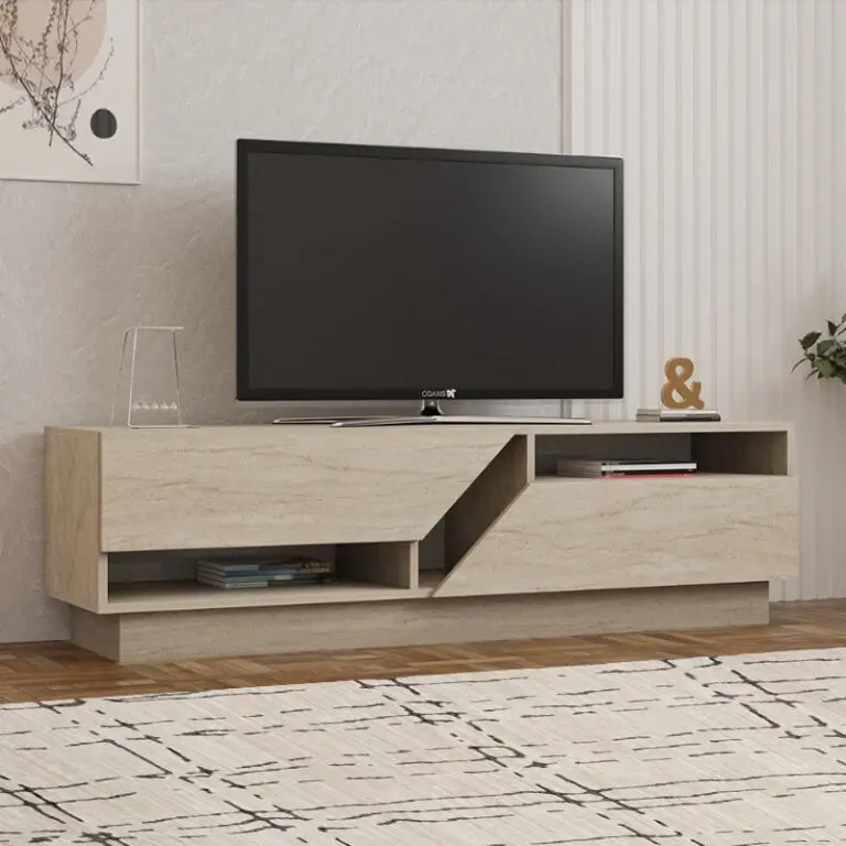 Έπιπλο τηλεόρασης Παρνασσός 98 χρώμα travertine 160x40x45εκ.