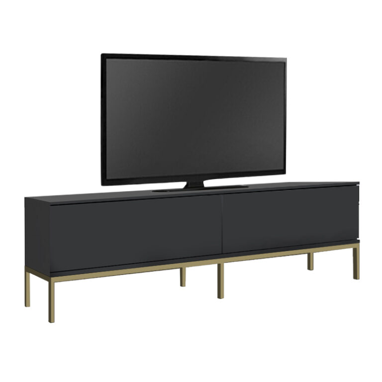 Έπιπλο τηλεόρασης Lord Megapap χρώμα μαύρο – χρυσό 180x30x47εκ.