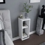 Κομοδίνο επιτοίχιο Σύμη 72 χρώμα λευκό 23,2x22x59,6εκ. – εικόνα 2
