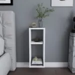 Κομοδίνο επιτοίχιο Σύμη 72 χρώμα λευκό 23,2x22x59,6εκ. – εικόνα 3