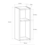 Κομοδίνο επιτοίχιο Σύμη 72 χρώμα λευκό 23,2x22x59,6εκ. – εικόνα 5