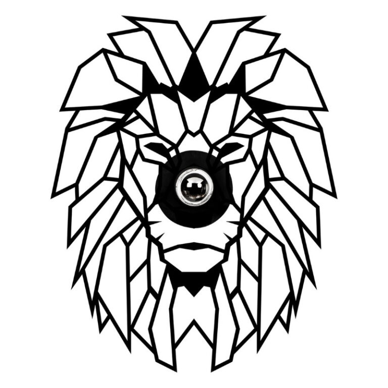 Απλίκα τοίχου Lion E27 MDF χρώμα μαύρο 39x12x49εκ.