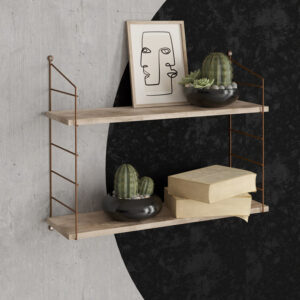 Ραφιέρα τοίχου Armoni χρώμα sacramento oak – καφέ μέταλλο 72x20x58εκ.