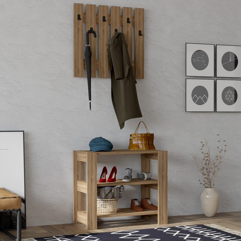 Έπιπλο εισόδου Βεργίνα 45 χρώμα καρυδί 69,8x33,6x60εκ.