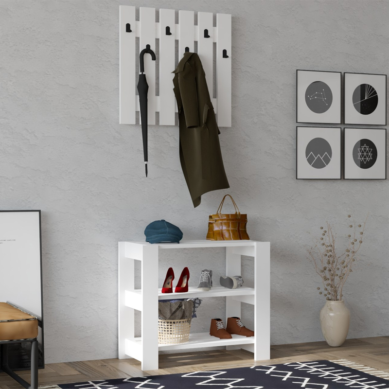 Έπιπλο εισόδου Βεργίνα 45 χρώμα λευκό 69,8x33,6x60εκ.