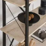 Βιβλιοθήκη Πόρος 50 χρώμα travertine – μαύρο 90×33,5×180εκ. – εικόνα 3