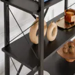 Βιβλιοθήκη Πόρος 50 χρώμα black wood 90×33,5×180εκ. – εικόνα 3