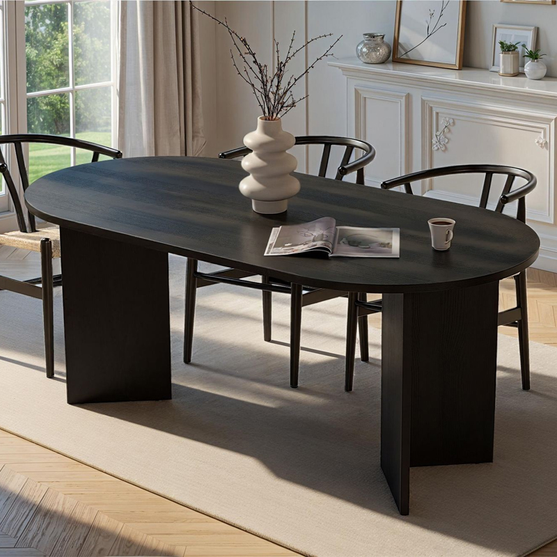 Τραπέζι Σαντορίνη 34 χρώμα black wood 180x89,5x75εκ.