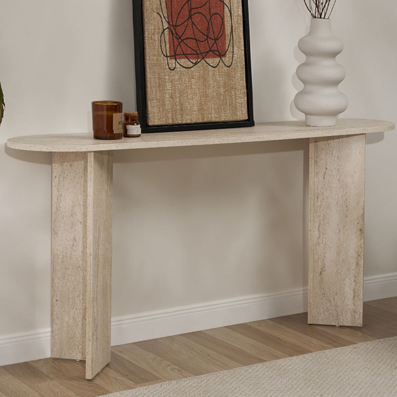 Κονσόλα Σκόπελος 55 χρώμα travertine 150x35x75εκ.