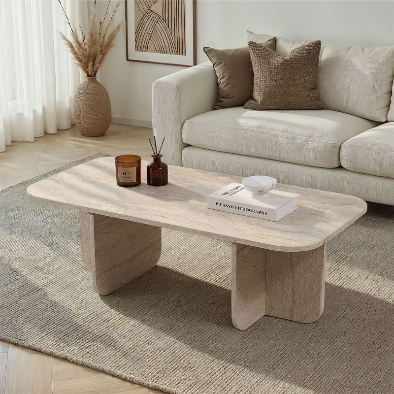 Τραπεζάκι σαλονιού Δήλος 41 χρώμα travertine 120x60x41,4εκ.