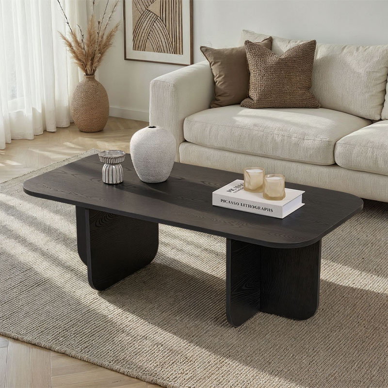 Τραπεζάκι σαλονιού Δήλος 41 χρώμα black wood 120x60x41,4εκ.