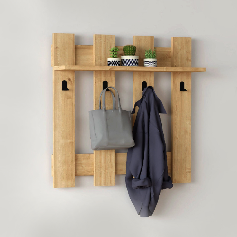 Κρεμάστρα τοίχου Ιθάκη 98 χρώμα sapphire oak 70x18x70εκ.
