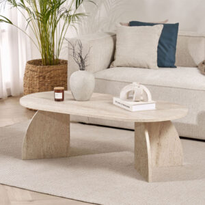 Τραπεζάκι σαλονιού Melina χρώμα travertine 120x60x40εκ.