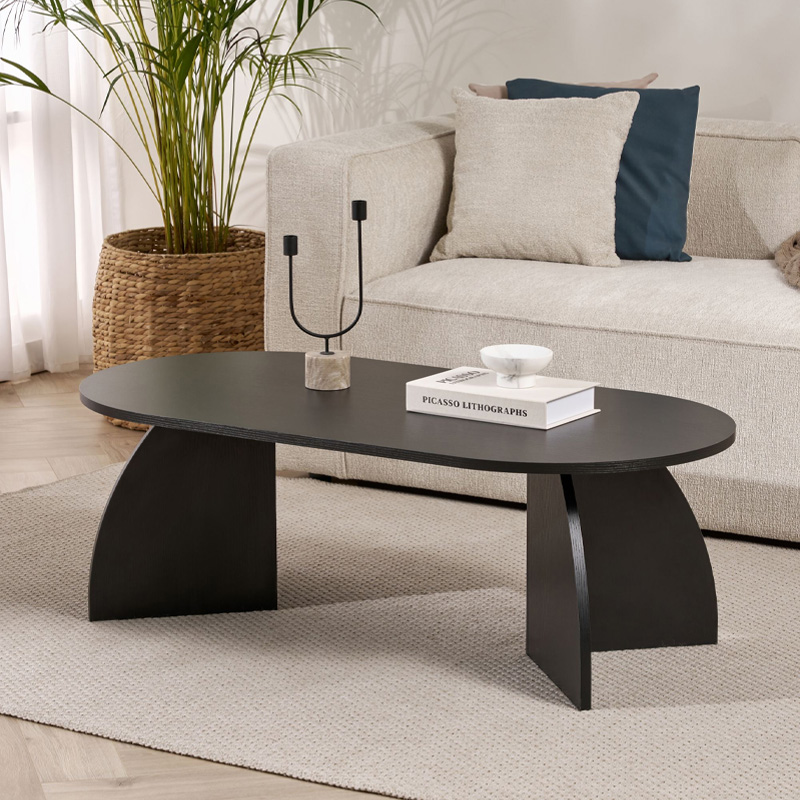 Τραπεζάκι σαλονιού Αντίπαρος 59 χρώμα black wood 120x60x40εκ.