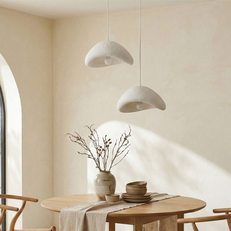 Φωτιστικό οροφής Luna E27 fiberglass δίφωτο χρώμα λευκό Ø74×115εκ.