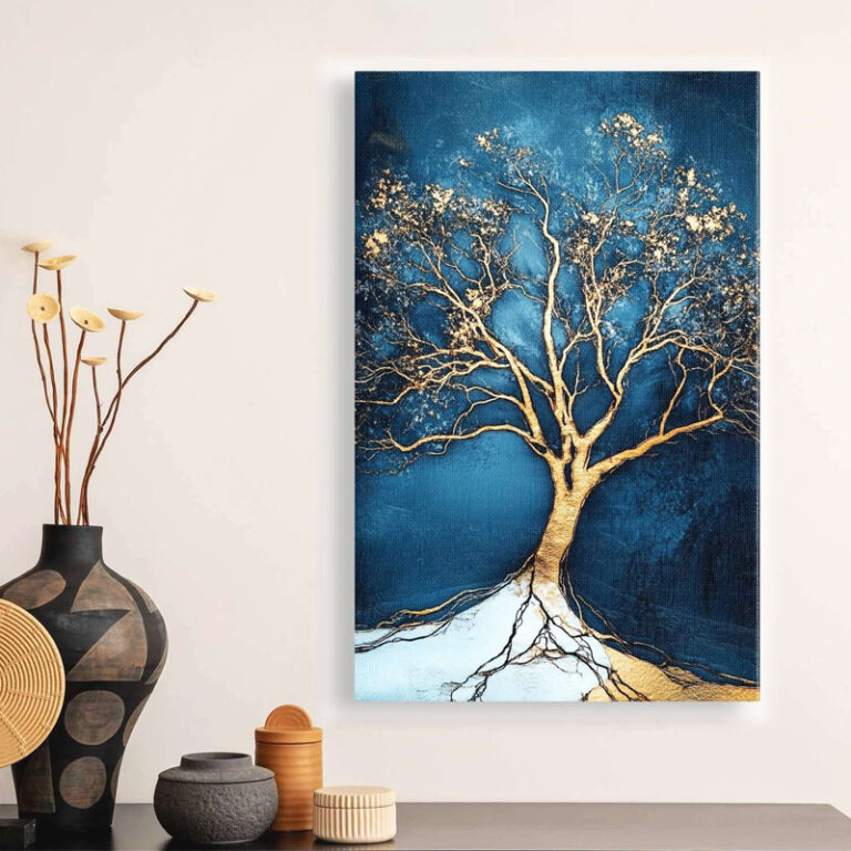 Πίνακας σε καμβά “Golden Tree” ψηφιακής εκτύπωσης 70x100x3εκ.