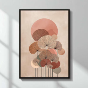 Πίνακας "Pink Leaves" ψηφιακής εκτύπωσης 50x70εκ.