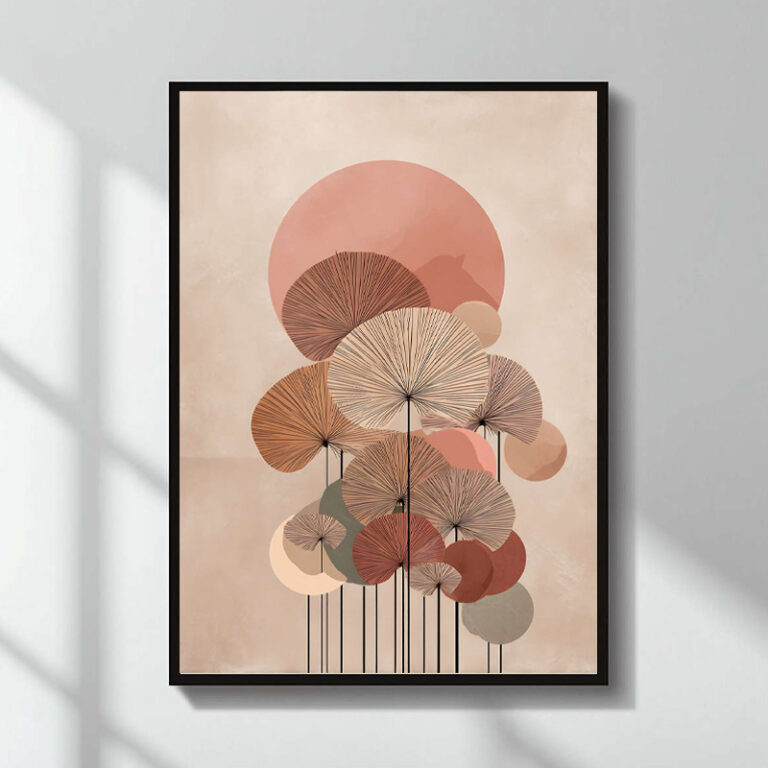 Πίνακας “Pink Leaves” ψηφιακής εκτύπωσης 50×70εκ.