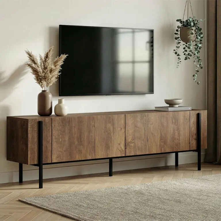 Έπιπλο τηλεόρασης Τήνος 48 χρώμα καρυδί 180x30x45,5εκ.