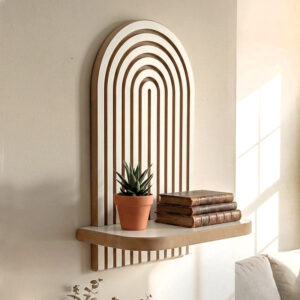 Ραφιέρα τοίχου Artwill Mdf χρώμα λευκό – oak 26x13x35εκ.
