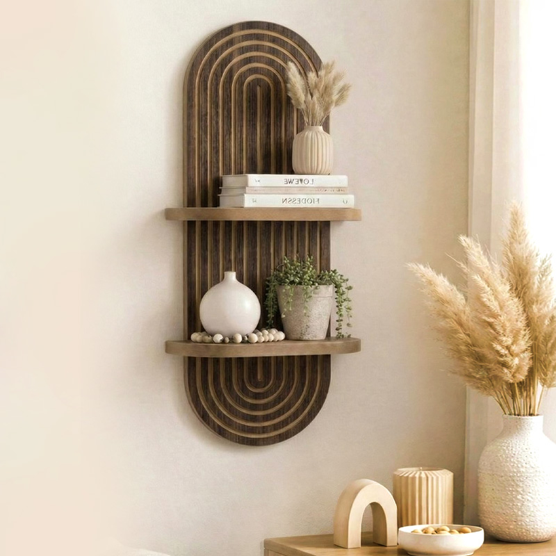 Ραφιέρα τοίχου Καστελόριζο 47 Mdf χρώμα wenge 26x13x70εκ.