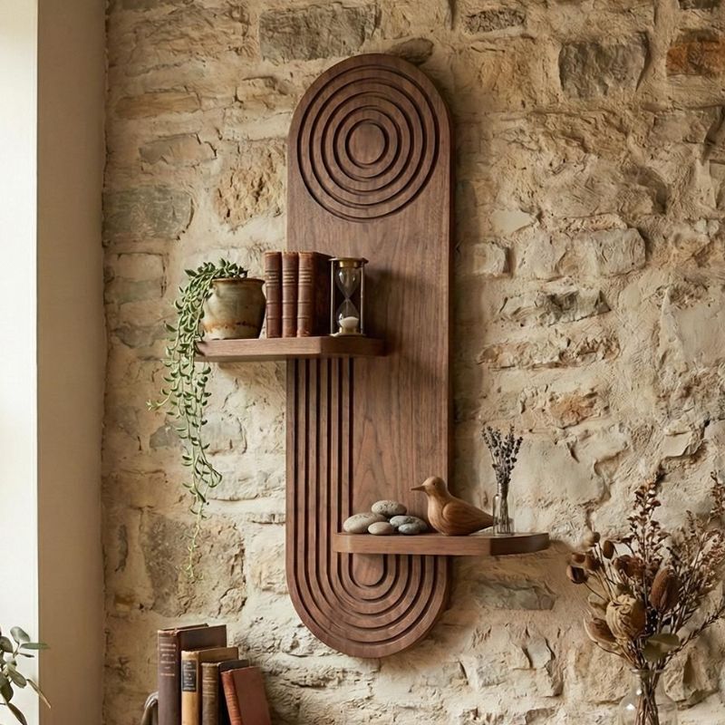 Ραφιέρα τοίχου Καστελόριζο 47 Mdf χρώμα wenge 46x13x70εκ.