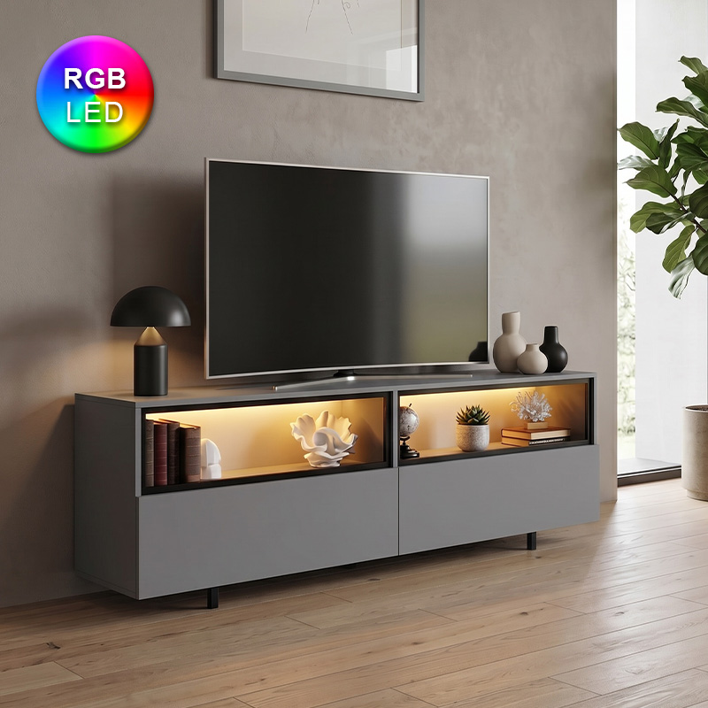Έπιπλο τηλεόρασης Eco με Led Rgb χρώμα ανθρακί