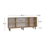 Μπουφές Αντίπαρος 51 χρώμα φυσικό οξιάς 180x40x75εκ. – εικόνα 6