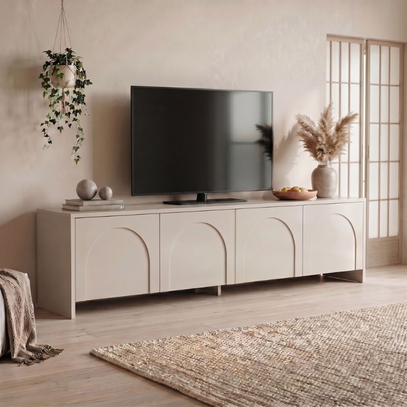 Έπιπλο τηλεόρασης Πήλιο 21 χρώμα κρεμ 180x32x45εκ.