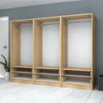 Ντουλάπα ρούχων Ανάφη 44 εξάφυλλη με συρτάρια χρώμα φυσικό οξιάς 240×51,8×181εκ. – εικόνα 3