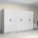Ντουλάπα ρούχων Θάσος 31 εξάφυλλη χρώμα λευκό 300x60x181εκ. – εικόνα 4