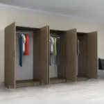 Ντουλάπα ρούχων Θάσος 31 εξάφυλλη χρώμα καρυδί 300x60x181εκ. – εικόνα 2