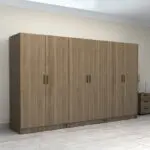Ντουλάπα ρούχων Θάσος 31 εξάφυλλη χρώμα καρυδί 300x60x181εκ. – εικόνα 4