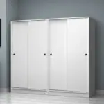Ντουλάπα ρούχων Σπέτσες 96 τετράφυλλη συρόμενη χρώμα λευκό 200x60x181εκ. – εικόνα 4