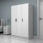 Ντουλάπα ρούχων Ανάφη 11 τρίφυλλη χρώμα λευκό 120×51,8×181εκ. – εικόνα 3